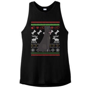 Cane Corso Dog Santa Claus Ugly Christmas Pattern Xgiftmas Gift Ladies PosiCharge Tri-Blend Wicking Tank