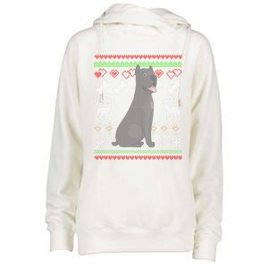 Cane Corso Dog Santa Claus Ugly Christmas Pattern Xgiftmas Gift Womens Funnel Neck Pullover Hood