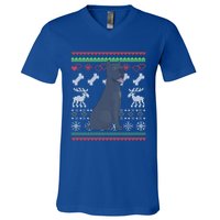 Cane Corso Dog Santa Claus Ugly Christmas Pattern Xgiftmas Gift V-Neck T-Shirt