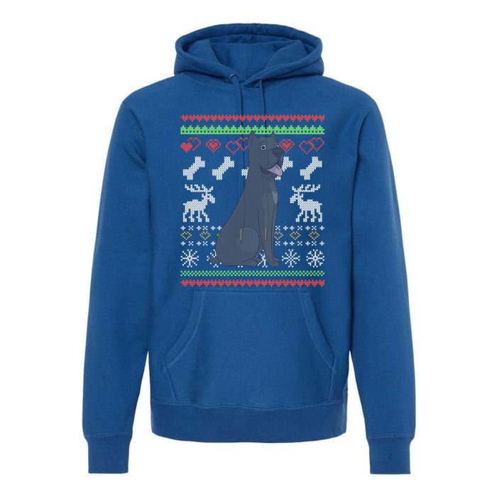 Cane Corso Dog Santa Claus Ugly Christmas Pattern Xgiftmas Gift Premium Hoodie