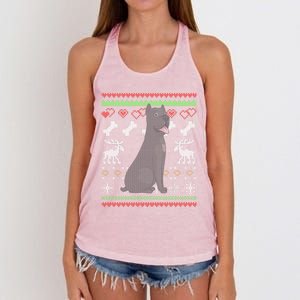 Cane Corso Dog Santa Claus Ugly Christmas Pattern Xgiftmas Gift Women's Knotted Racerback Tank