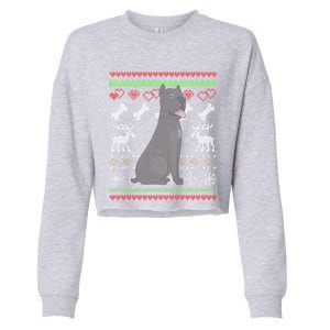 Cane Corso Dog Santa Claus Ugly Christmas Pattern Xgiftmas Gift Cropped Pullover Crew