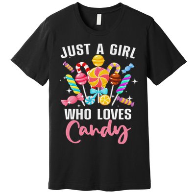 Cute Candy Design For Women Sweets Candy Lover Premium T-Shirt