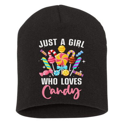 Cute Candy Design For Women Sweets Candy Lover Short Acrylic Beanie
