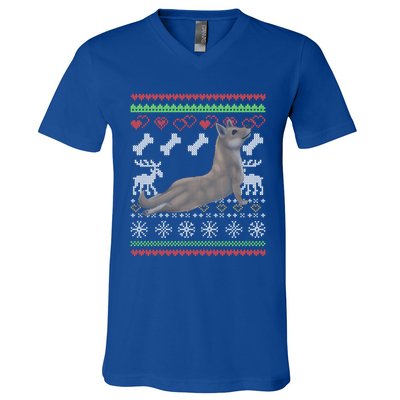 Cane Corso Dog Santa Claus Ugly Christmas Pattern Xmeaningful Giftmas Cute Gift V-Neck T-Shirt