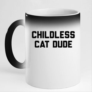 Childless Cat Dudes 11oz Black Color Changing Mug