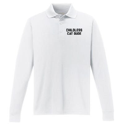 Childless Cat Dudes Performance Long Sleeve Polo