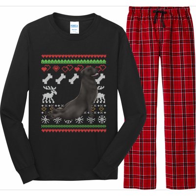 Cane Corso Dog Santa Claus Ugly Christmas Pattern Xgiftmas Gift Long Sleeve Pajama Set