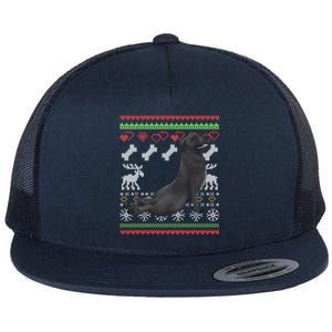 Cane Corso Dog Santa Claus Ugly Christmas Pattern Xgiftmas Gift Flat Bill Trucker Hat