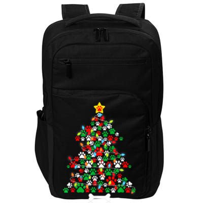 Christmas Cute Dog Paws Xmas Tree Funny Dog Puppy Owner Gift Impact Tech Backpack