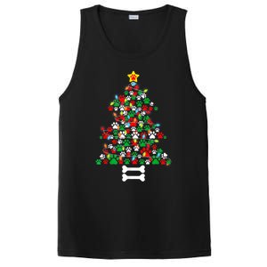 Christmas Cute Dog Paws Xmas Tree Funny Dog Puppy Owner Gift PosiCharge Competitor Tank