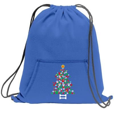 Christmas Cute Dog Paws Xmas Tree Funny Dog Puppy Owner Gift Sweatshirt Cinch Pack Bag