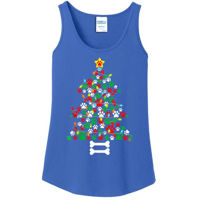 Christmas Cute Dog Paws Xmas Tree Funny Dog Puppy Owner Gift Ladies Essential Tank