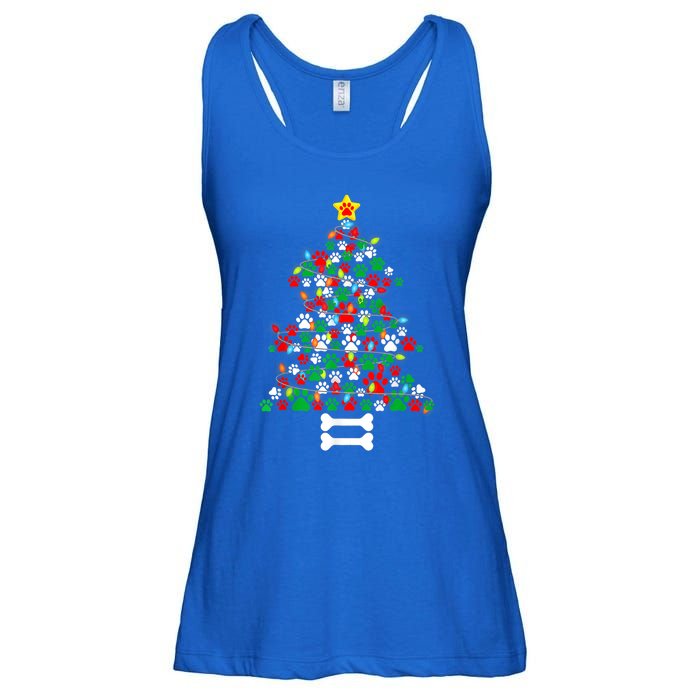 Christmas Cute Dog Paws Xmas Tree Funny Dog Puppy Owner Gift Ladies Essential Flowy Tank