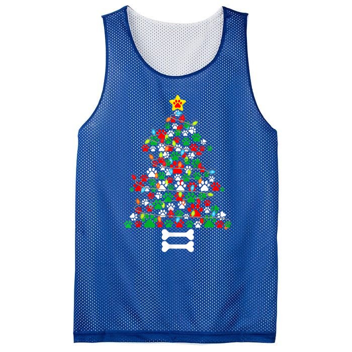 Christmas Cute Dog Paws Xmas Tree Funny Dog Puppy Owner Gift Mesh Reversible Basketball Jersey Tank