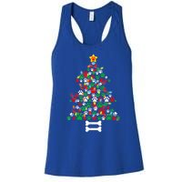 Christmas Cute Dog Paws Xmas Tree Funny Dog Puppy Owner Gift Women's Racerback Tank