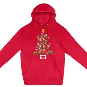 Christmas Cute Dog Paws Xmas Tree Funny Dog Puppy Owner Gift Premium Pullover Hoodie