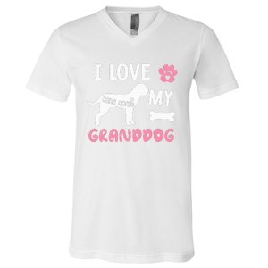 Cane Corso Dog Grandma Gifts Love My Granddog Dog Pet Lover V-Neck T-Shirt