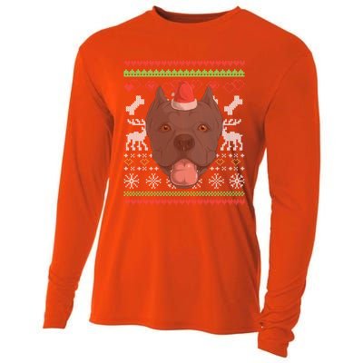 Cane Corso Dog Santa Claus Ugly Christmas Pattern Xgiftmas Meaningful Gift Cooling Performance Long Sleeve Crew