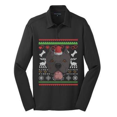 Cane Corso Dog Santa Claus Ugly Christmas Pattern Xgiftmas Meaningful Gift Silk Touch Performance Long Sleeve Polo