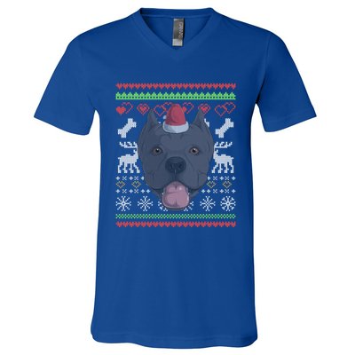 Cane Corso Dog Santa Claus Ugly Christmas Pattern Xgiftmas Meaningful Gift V-Neck T-Shirt