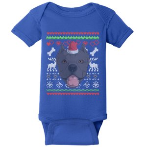 Cane Corso Dog Santa Claus Ugly Christmas Pattern Xgiftmas Meaningful Gift Baby Bodysuit