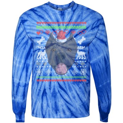 Cane Corso Dog Santa Claus Ugly Christmas Pattern Xgiftmas Meaningful Gift Tie-Dye Long Sleeve Shirt