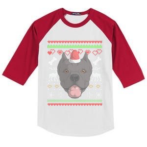 Cane Corso Dog Santa Claus Ugly Christmas Pattern Xgiftmas Meaningful Gift Kids Colorblock Raglan Jersey