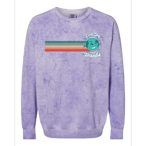 Cute Colorful Earth Day Everyday The Future Is In Our Hands Meaningful Gift Colorblast Crewneck Sweatshirt