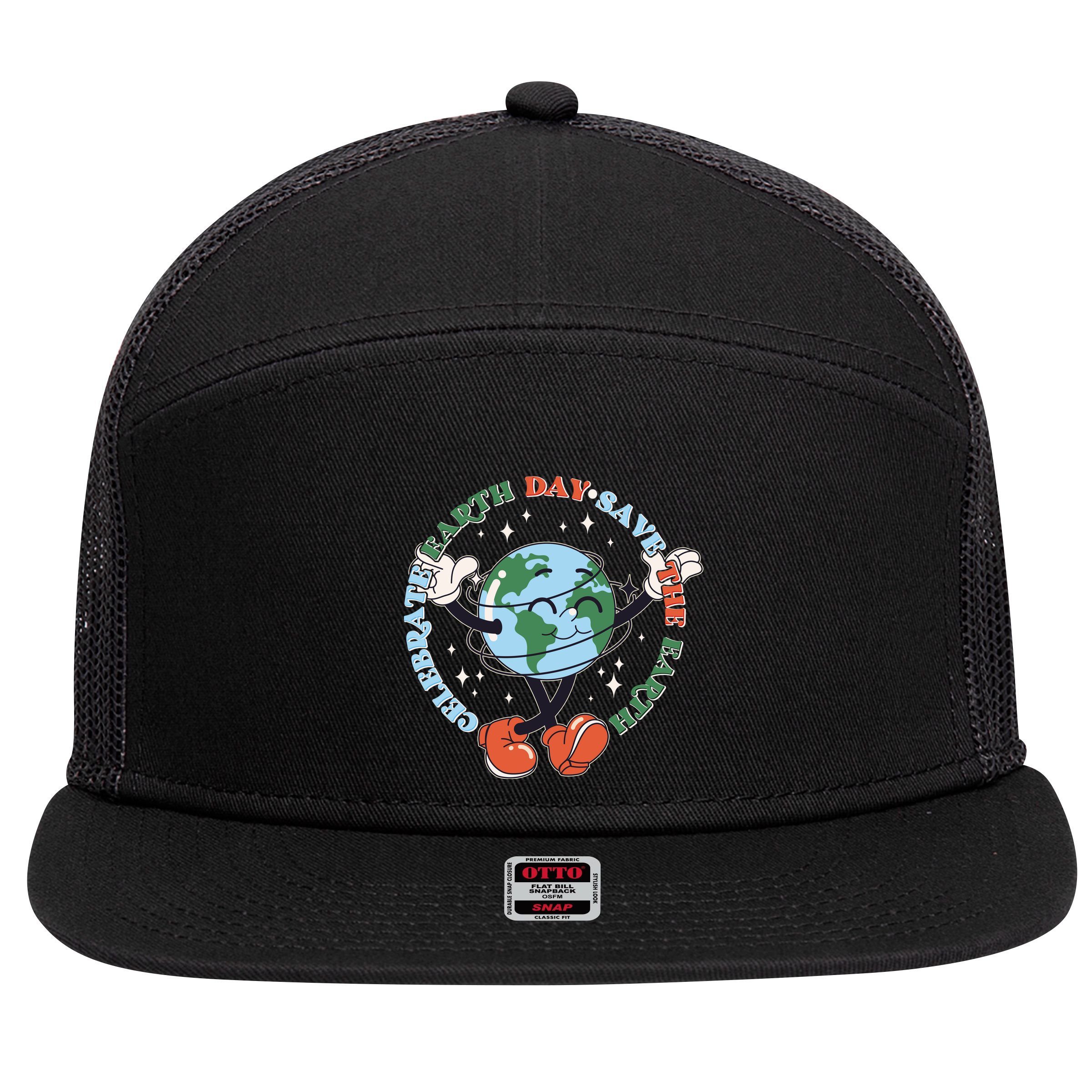 Cute Celebrate Earth Day Save The Earth 7 Panel Mesh Trucker Snapback Hat