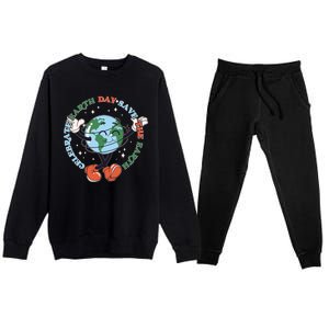 Cute Celebrate Earth Day Save The Earth Premium Crewneck Sweatsuit Set