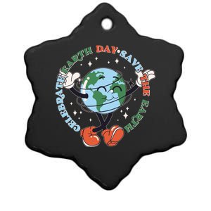 Cute Celebrate Earth Day Save The Earth Ceramic Star Ornament