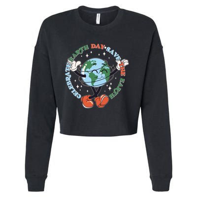 Cute Celebrate Earth Day Save The Earth Cropped Pullover Crew