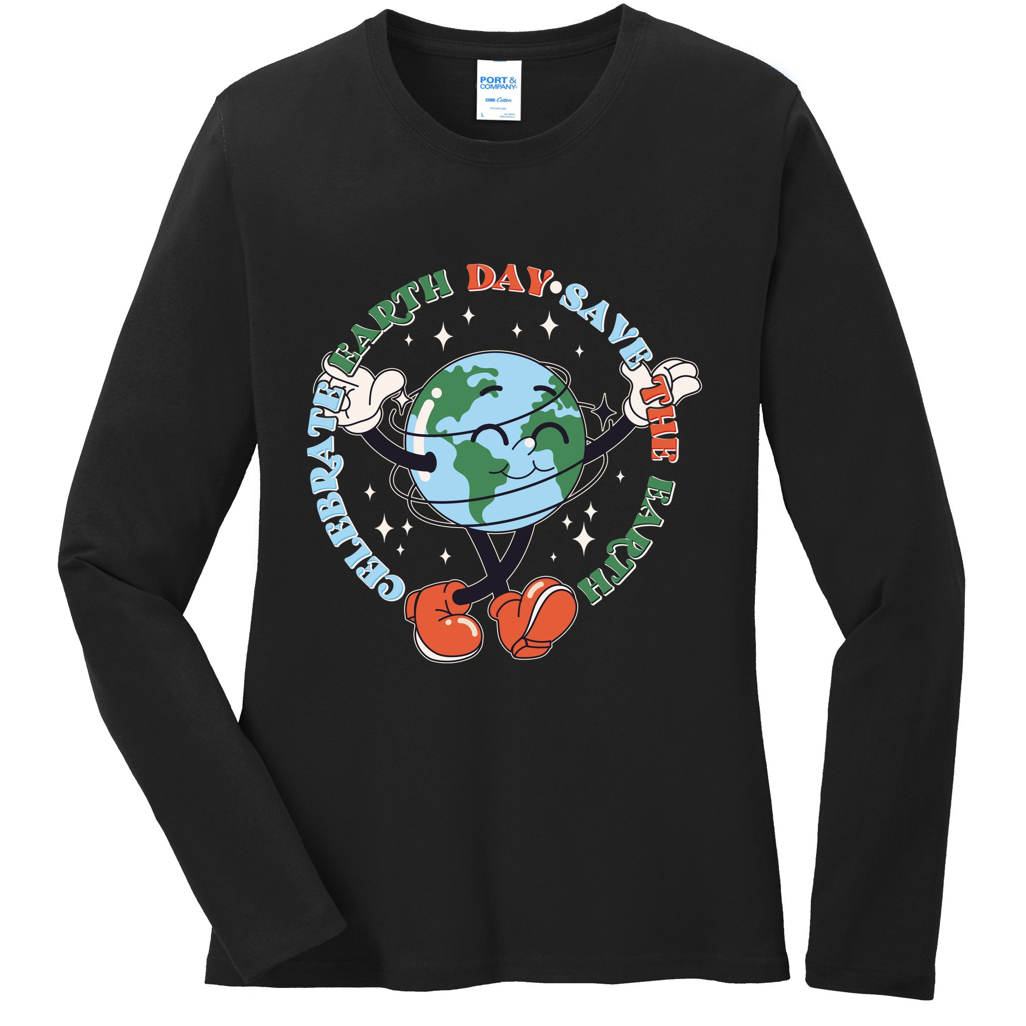Cute Celebrate Earth Day Save The Earth Ladies Long Sleeve Shirt