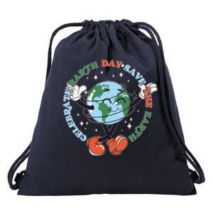 Cute Celebrate Earth Day Save The Earth Drawstring Bag