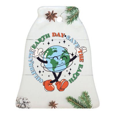 Cute Celebrate Earth Day Save The Earth Ceramic Bell Ornament