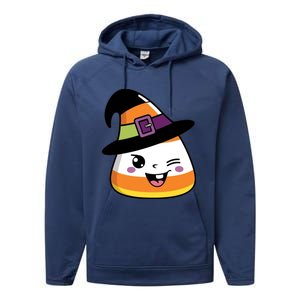 Candy Corn Emoticon Winky Face Witch Funny Halloween Performance Fleece Hoodie