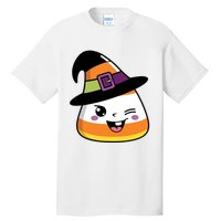 Candy Corn Emoticon Winky Face Witch Funny Halloween Tall T-Shirt