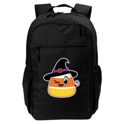 Candy Corn Emoticon Winky Face Witch Funny Halloween Backpack
