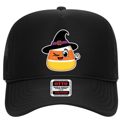 Candy Corn Emoticon Winky Face Witch Funny Halloween Trucker Hat