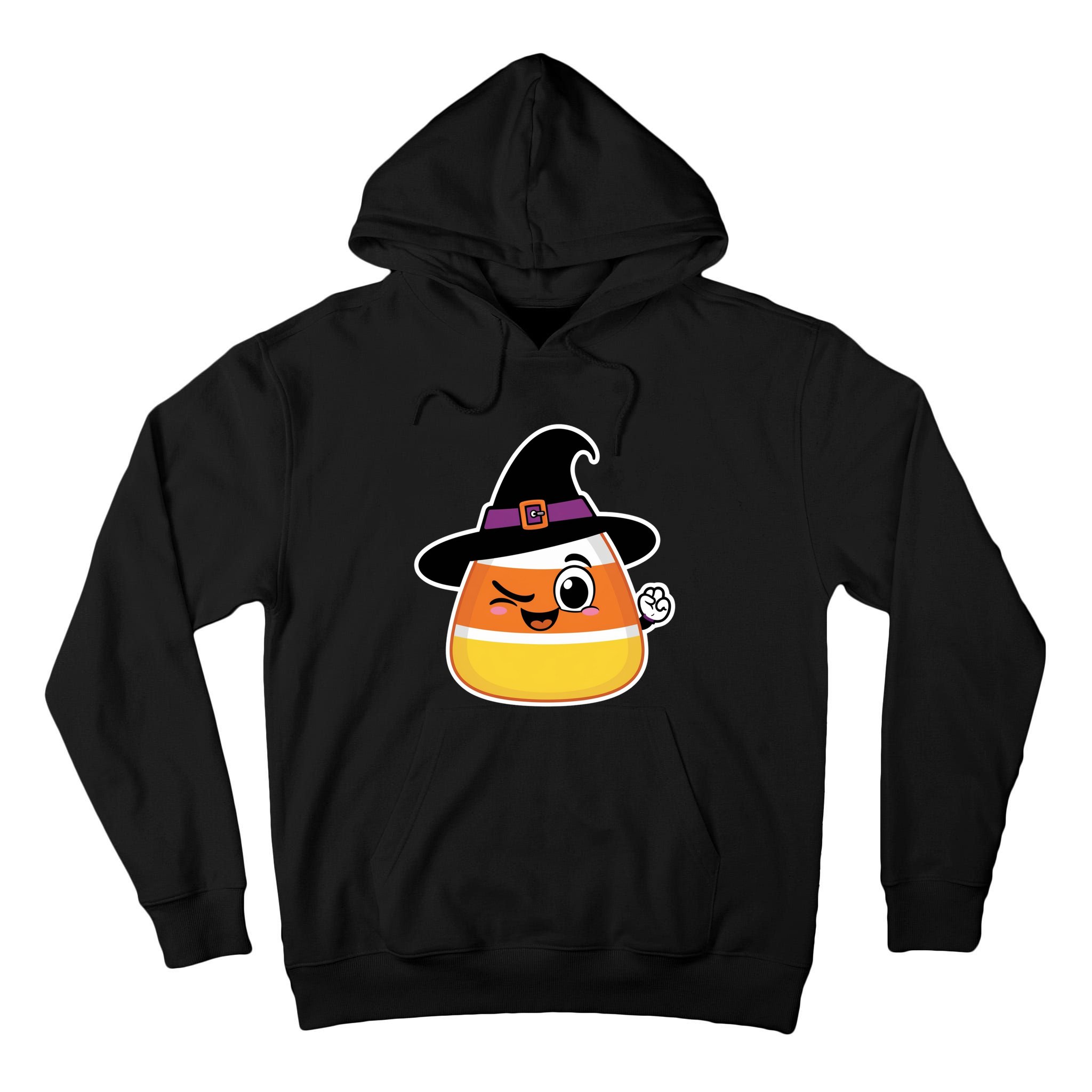 Candy Corn Emoticon Winky Face Witch Funny Halloween Tall Hoodie