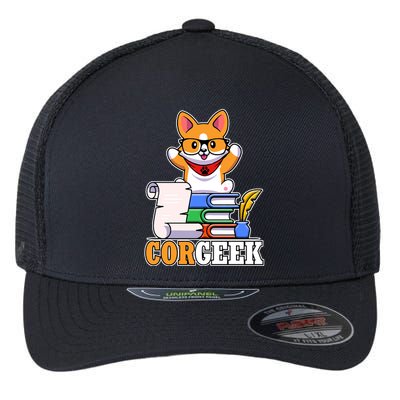 CORGEEK Cute Educated Corgi Flexfit Unipanel Trucker Cap
