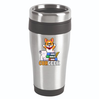 CORGEEK Cute Educated Corgi 16oz Travel Tumbler