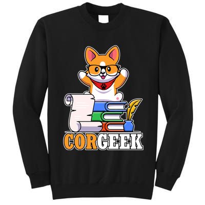 CORGEEK Cute Educated Corgi Tall Sweatshirt
