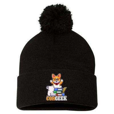 CORGEEK Cute Educated Corgi Pom Pom 12in Knit Beanie