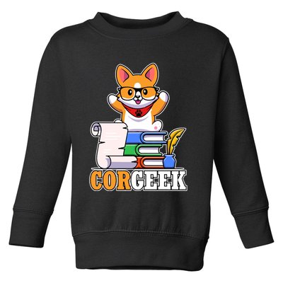 CORGEEK Cute Educated Corgi Toddler Sweatshirt