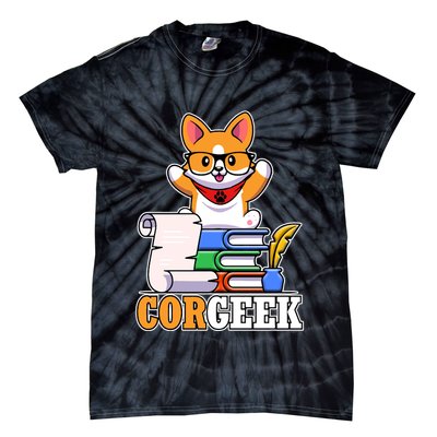 CORGEEK Cute Educated Corgi Tie-Dye T-Shirt