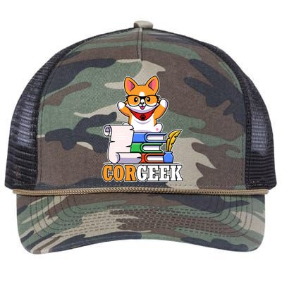 CORGEEK Cute Educated Corgi Retro Rope Trucker Hat Cap