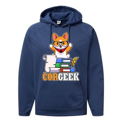 CORGEEK Cute Educated Corgi Performance Fleece Hoodie