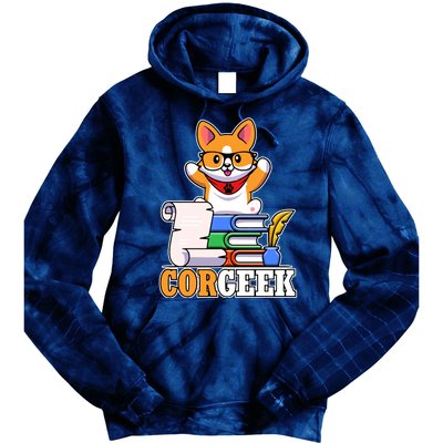 CORGEEK Cute Educated Corgi Tie Dye Hoodie